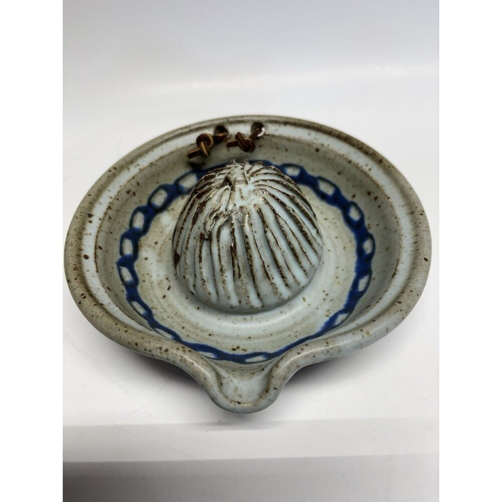 Handmade Studio Pottery Lemon Citrus Juicer Reamer Signed Stoneware Wall Hanging